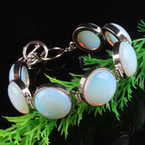 16MM Opal Opalite Coin Bead Bracelet Bangle 1 strand