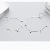 16-19cm Circle Charm 925 Silver Bracelet for Women Girls