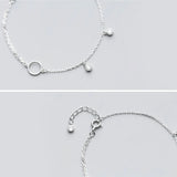 16-19cm Circle Charm 925 Silver Bracelet for Women Girls