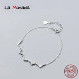 V Silver Chain Bracelet Women Fine Jewelry Female