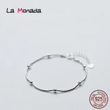Minimalist Silver Chain Bracelet for Women Girls