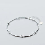Minimalist Silver Chain Bracelet for Women Girls