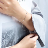 Minimalist Silver Chain Bracelet for Women Girls