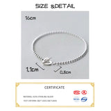 Heart Ball Chain Bracelet 925 Silver Minimalist