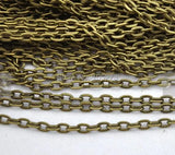 Antique Bronze Oval Cable Link Chain 16ft 5m 3x4mm DIY Jewelry Accessory