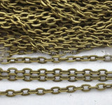 Antique Bronze Oval Cable Link Chain 16ft 5m 3x4mm DIY Jewelry Accessory