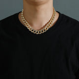 Hip Hop Iced out Cuban Chain Necklace Bling Jewelry AC002
