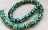 16inch Brown Turquoise Heishi Wheel 6-14mm Round Smooth Beads