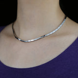 16" Geometric Beaded Link Tennis Chain Choker Necklace