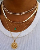 16" Geometric Beaded Link Tennis Chain Choker Necklace