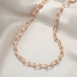 16k Plated Circle Link Chains Necklaces for Women