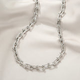 16k Plated Circle Link Chains Necklaces for Women