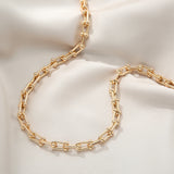 16k Plated Circle Link Chains Necklaces for Women