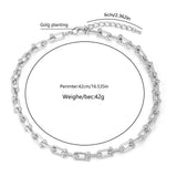 16k Plated Circle Link Chains Necklaces for Women