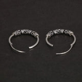 925 Silver Steampunk Round Earrings Vintage Jewelry