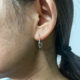 925 Silver Steampunk Round Earrings Vintage Jewelry