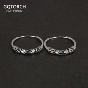 925 Silver Steampunk Round Earrings Vintage Jewelry