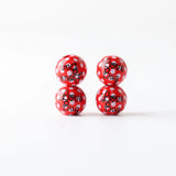 16mm Ladybug Print Wood Beads Round Spacer Wooden Pearl DIY Jewelry Making