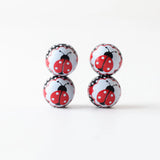 16mm Ladybug Print Wood Beads Round Spacer Wooden Pearl DIY Jewelry Making