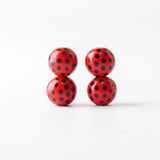 16mm Ladybug Print Wood Beads Round Spacer Wooden Pearl DIY Jewelry Making