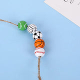 16mm Basketball Series Wooden Beads DIY Jewelry Accessories