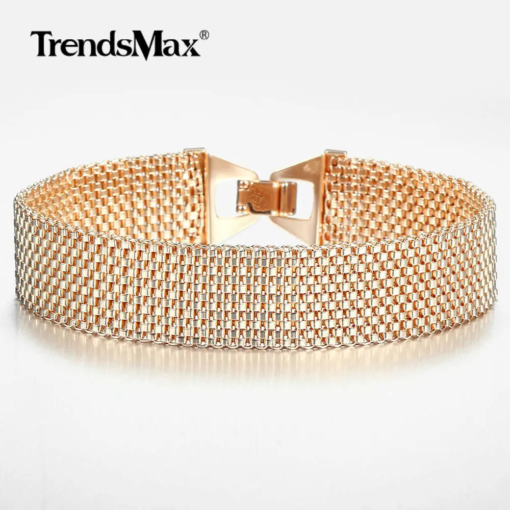 Vintage 16mm Rose Gold Bangle Bracelet Watch Band Chain Jewelry