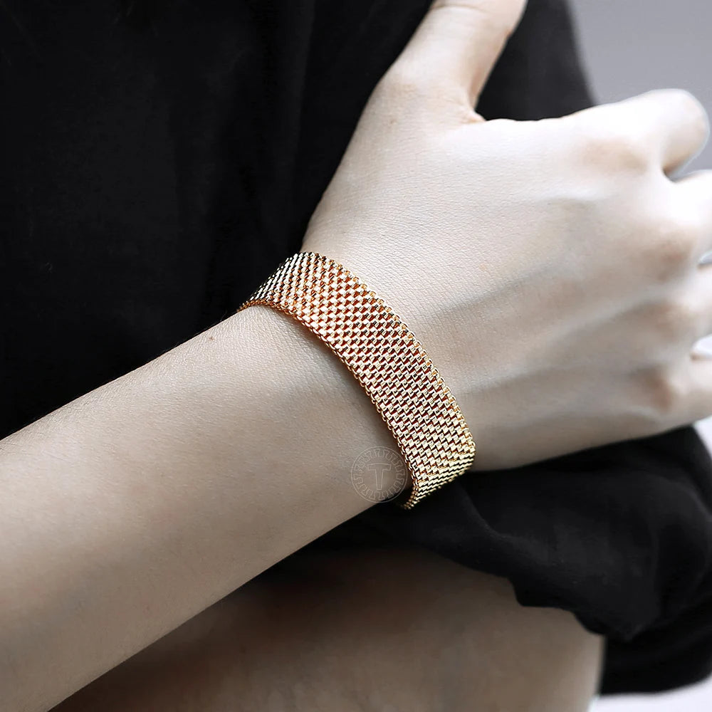 Vintage 16mm Rose Gold Bangle Bracelet Watch Band Chain Jewelry