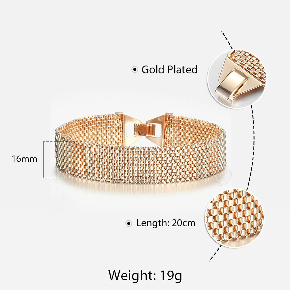 Vintage 16mm Rose Gold Bangle Bracelet Watch Band Chain Jewelry
