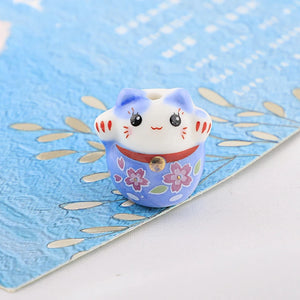 16mm Ceramic Lucky Cat Beads - DIY Necklace Animal Spacer Beads