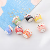 16mm Ceramic Lucky Cat Beads - DIY Necklace Animal Spacer Beads