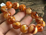 16mm Natural Mexican Amber Beeswax Bead Bracelet