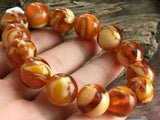 16mm Natural Mexican Amber Beeswax Bead Bracelet