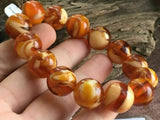 16mm Natural Mexican Amber Beeswax Bead Bracelet