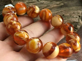 16mm Natural Mexican Amber Beeswax Bead Bracelet