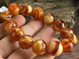 16mm Natural Mexican Amber Beeswax Bead Bracelet
