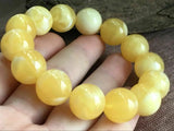16mm Natural Mexican Yellow Amber Beeswax Bead Bracelet