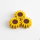 16mm Yellow Sunflower Bead Wooden Jewelry DIY Custom