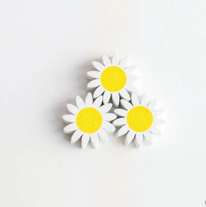 16mm Yellow Sunflower Bead Wooden Jewelry DIY Custom