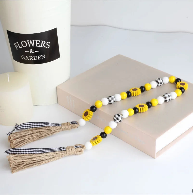 16mm Yellow Sunflower Bead Wooden Jewelry DIY Custom