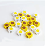 16mm Yellow Sunflower Bead Wooden Jewelry DIY Custom