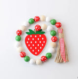 16mm Red Strawberry Wood Beads Curtain Straps Home Decoration Garland