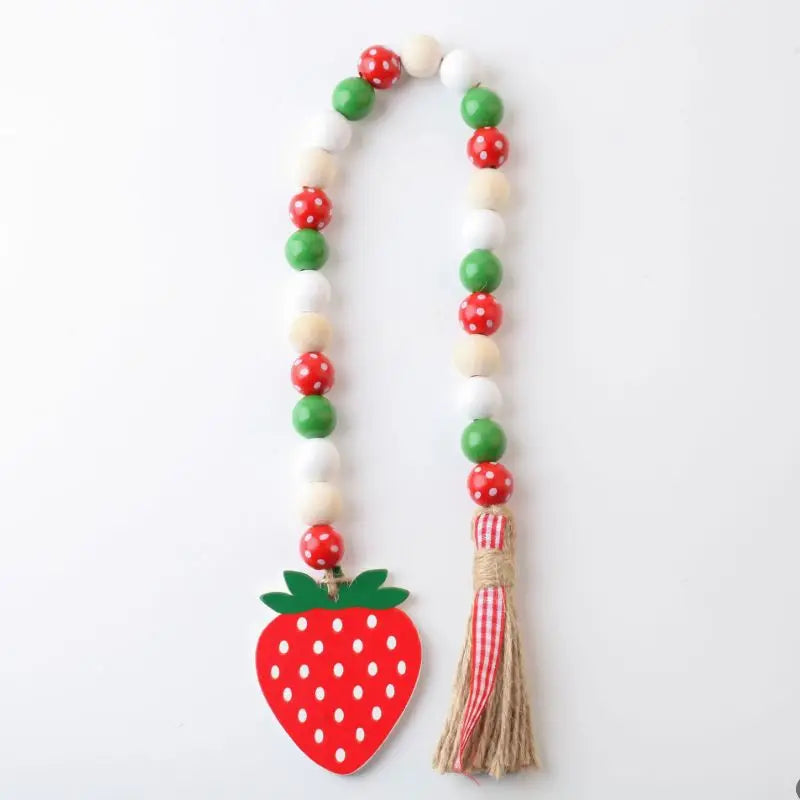 16mm Red Strawberry Wood Beads Curtain Straps Home Decoration Garland