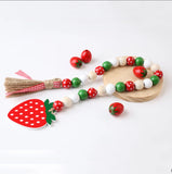16mm Red Strawberry Wood Beads Curtain Straps Home Decoration Garland
