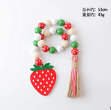 16mm Red Strawberry Wood Beads Curtain Straps Home Decoration Garland