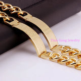 16mm Heavy Stainless Steel Cross ID Bangle Bracelet Chain