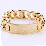 16mm Heavy Stainless Steel Cross ID Bangle Bracelet Chain