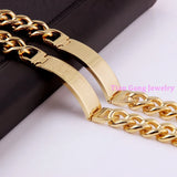 16mm Heavy Stainless Steel Cross ID Bangle Bracelet Chain