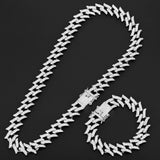 16mm Hip Hop Cuban Link Chain Set Necklace +Watch+Bracelet Miami Chain Sets