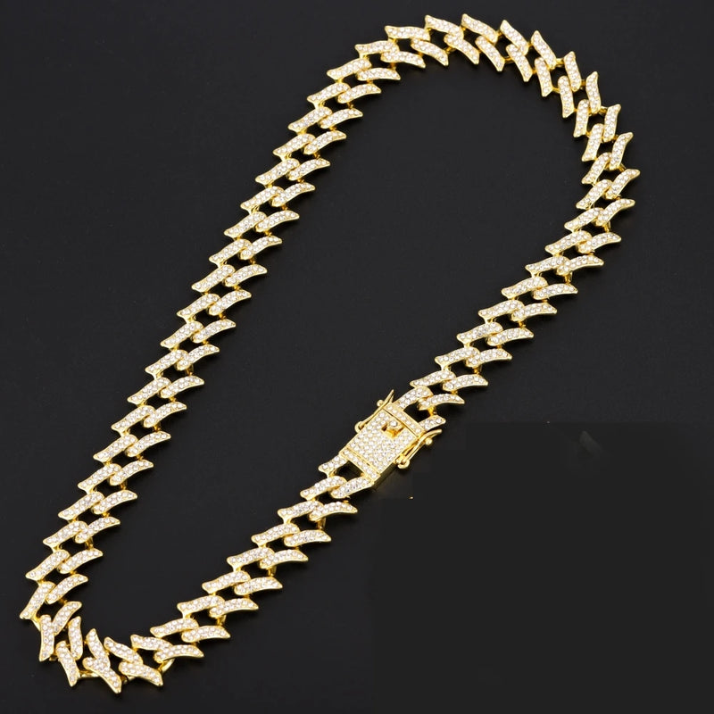 16mm Hip Hop Cuban Link Chain Set Necklace +Watch+Bracelet Miami Chain Sets