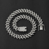 16mm Iced Out Gothic Cuban Necklace Chain Hip Hop Jewelry Choker Silver CZ Clasp